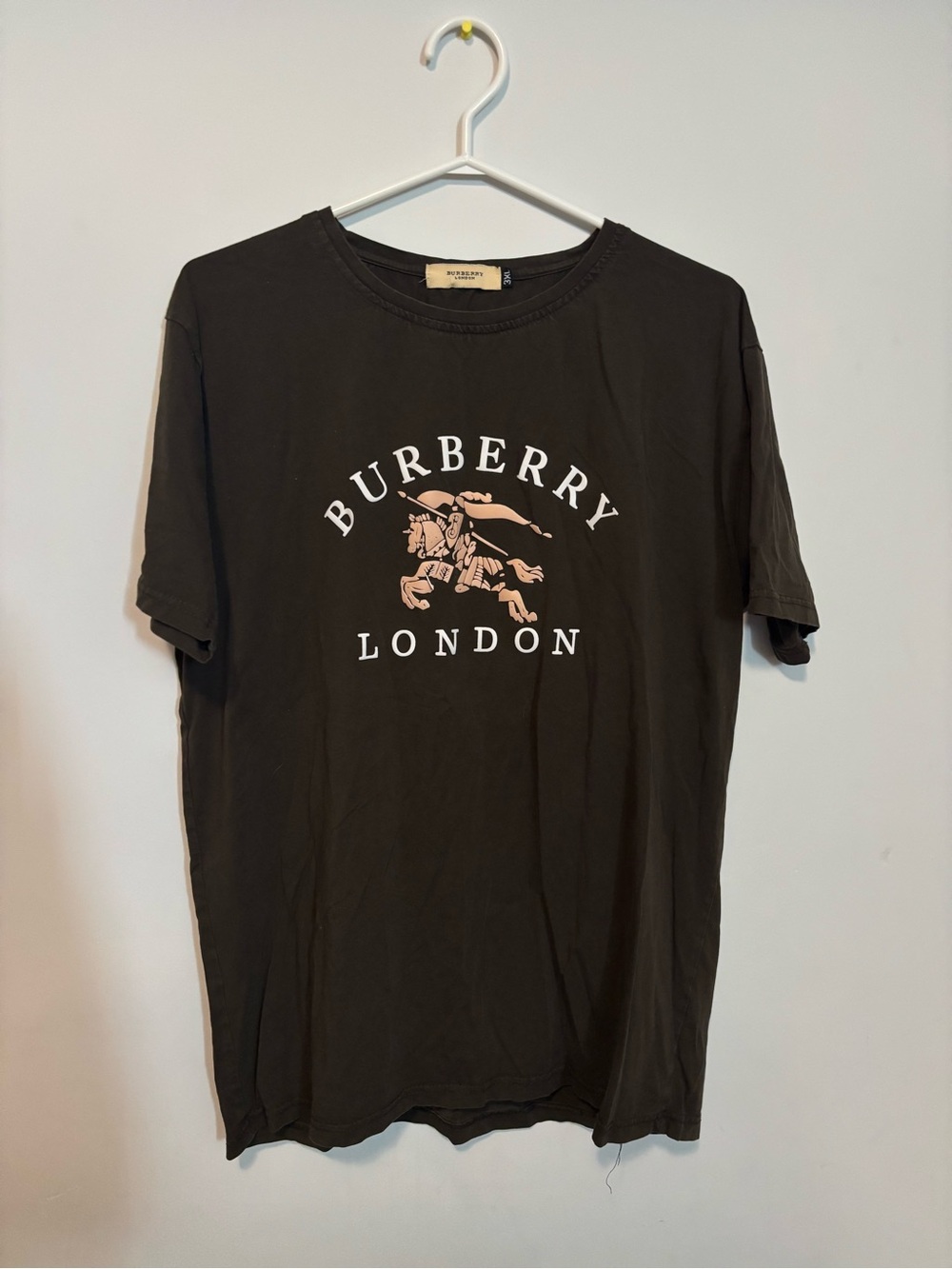 Burberry Black Short-Sleeve Logo Tee with Cream Emblem